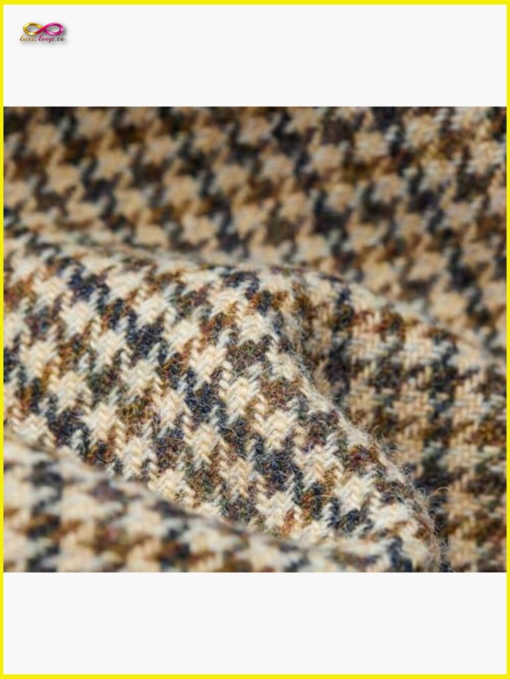 Cropped Wool Jacket Houndstooth Plaid Zip Up Bomber Peacoat Fall Winter Outwear - Picture 6 of 6